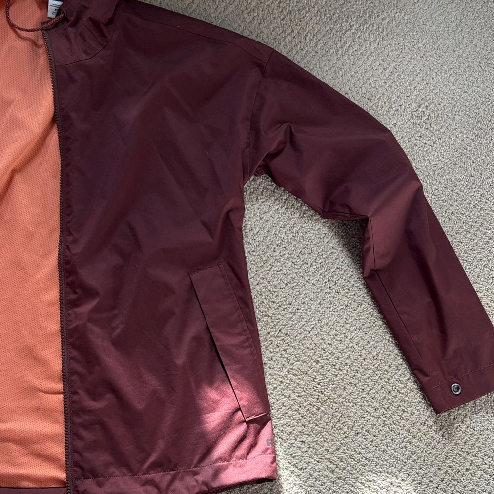Maroon REI Hooded Jacket with Orange Lining - Picture 3 of 4